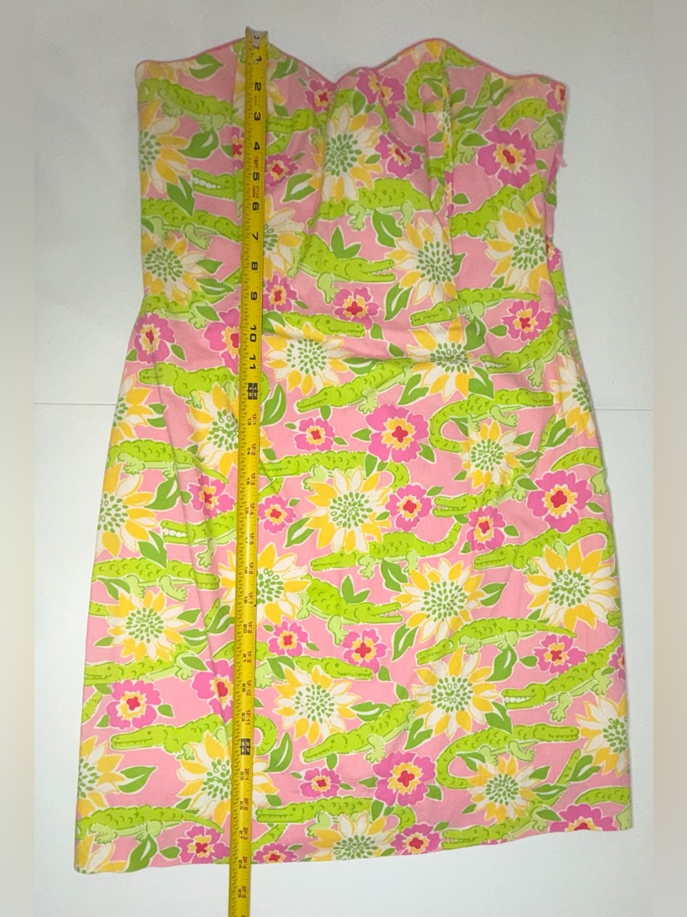 Lilly Pulitzer Vintage Croc Monsieur Strapless Mini Dress Size 6 EUC Alligator - Picture 5 of 12
